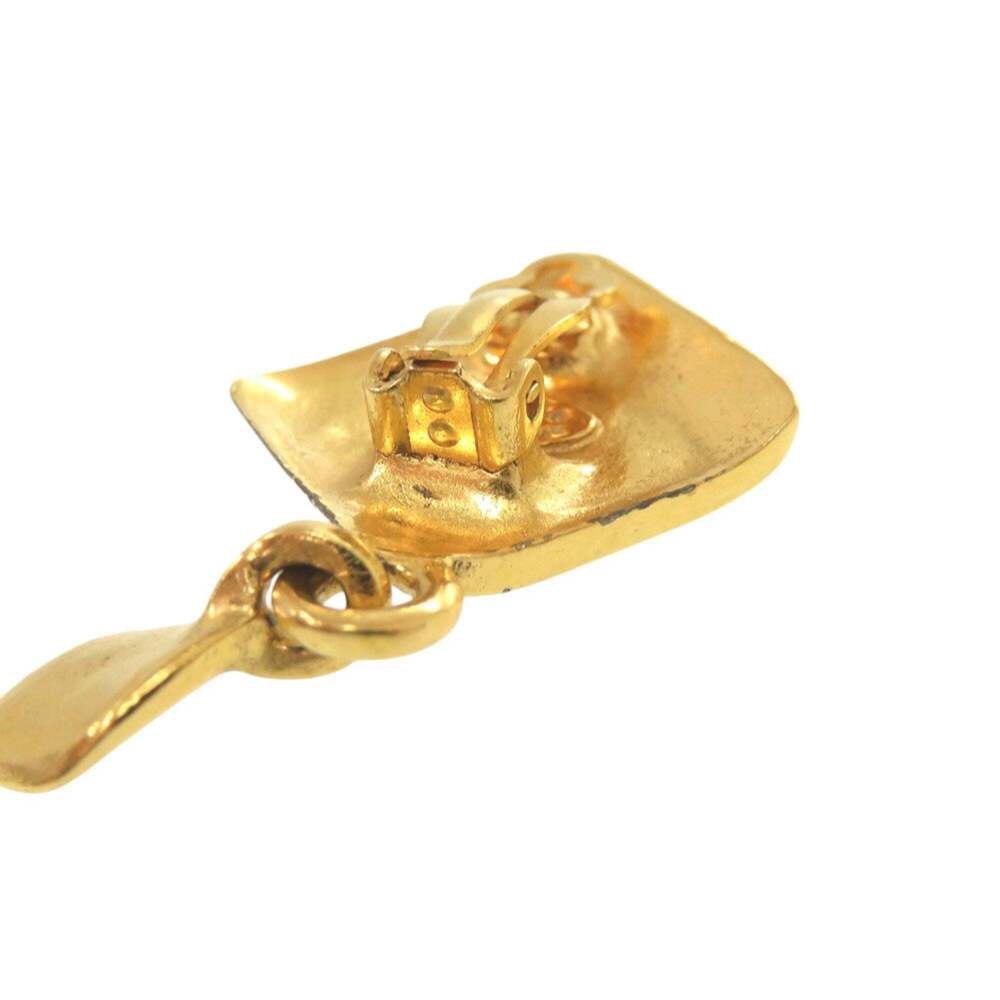 CHANEL Authentic Vintage Gold Logo Earrings - Picture 4 of 10